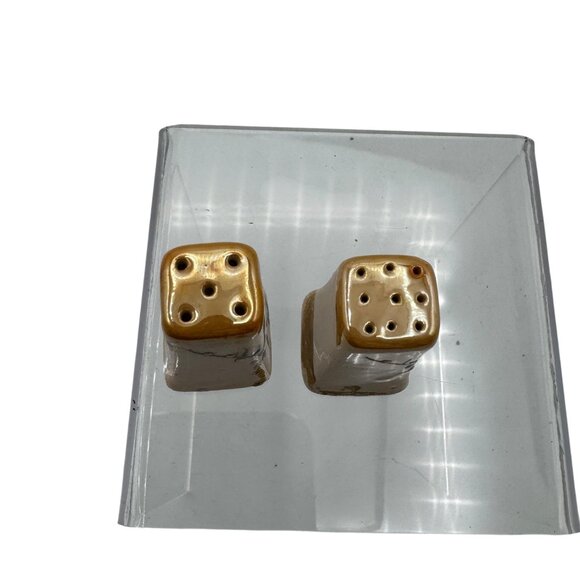 Vintage Ceramic Lusterware Salt & Pepper Shakers With Handpainted Floral - Picture 7 of 11